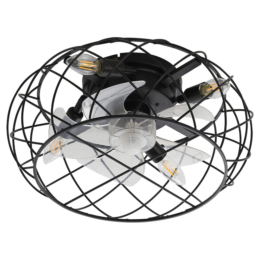 Black Cage Ceiling Fan Light - House Comfort