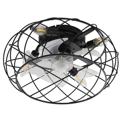 Black Cage Ceiling Fan Light - House Comfort