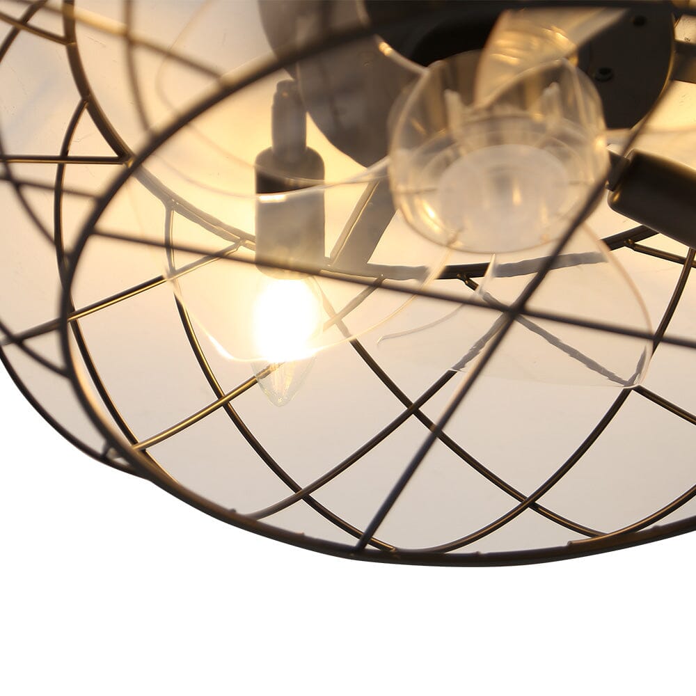 Black Cage Ceiling Fan Light - House Comfort