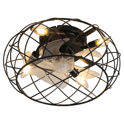 Black Cage Ceiling Fan Light - House Comfort