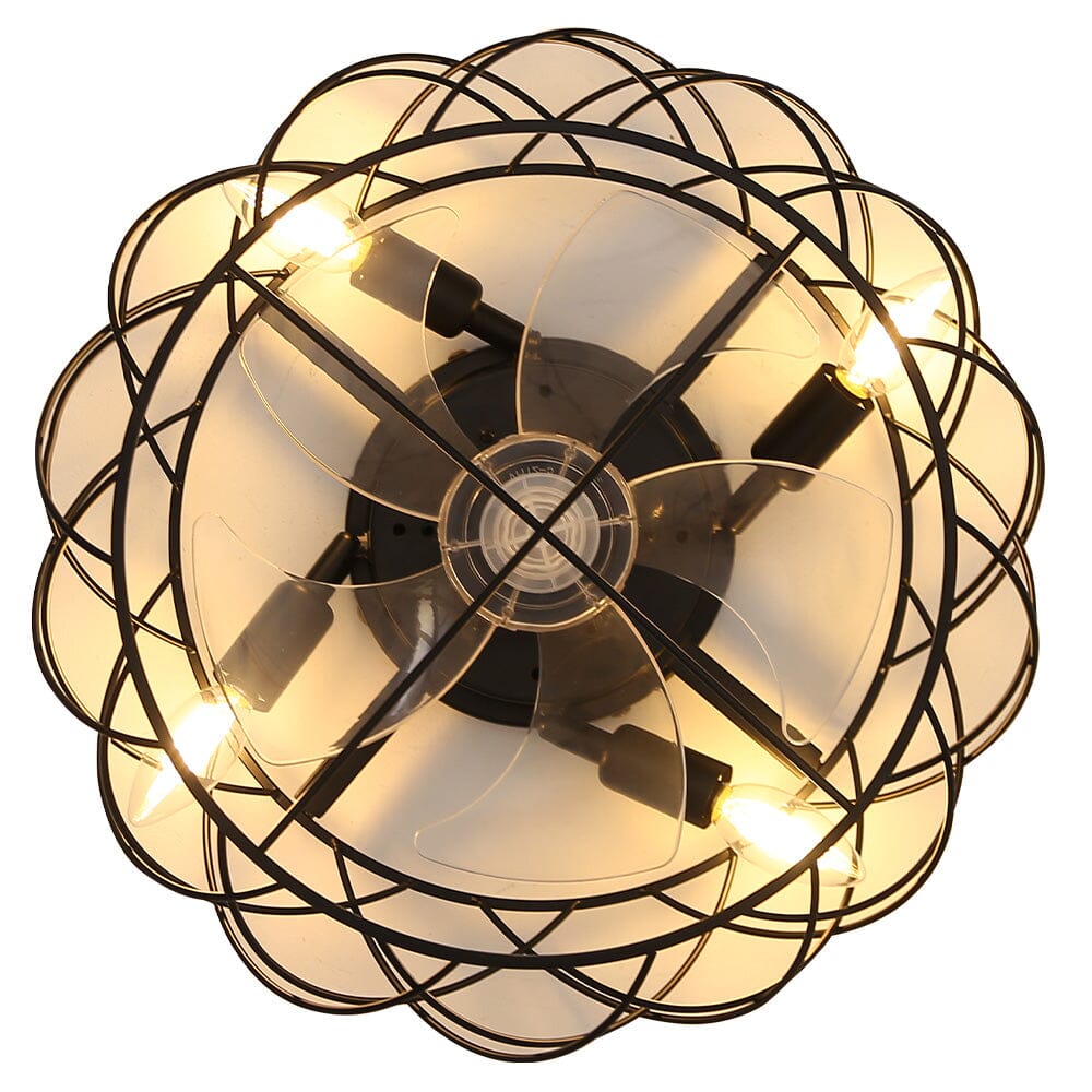 Black Cage Ceiling Fan Light - House Comfort