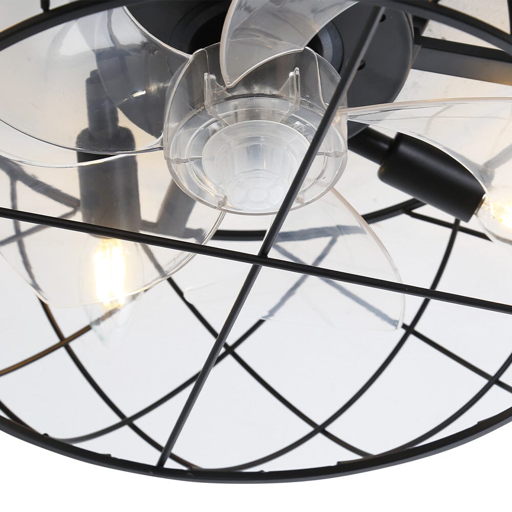 Black Cage Ceiling Fan Light - House Comfort