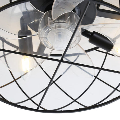 Black Cage Ceiling Fan Light - House Comfort