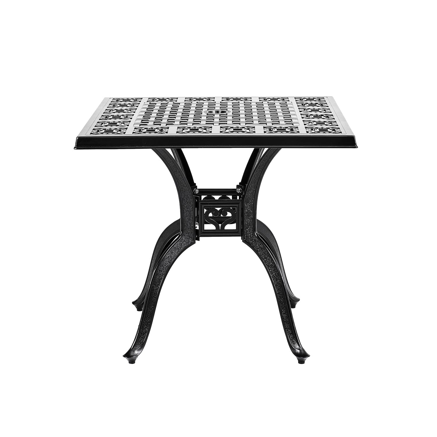 Black Cast Aluminium Square Outdoor Dining Table - House Comfort