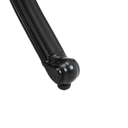 Black Cast Aluminum Round Patio Dining Table with Umbrella Hole - House Comfort