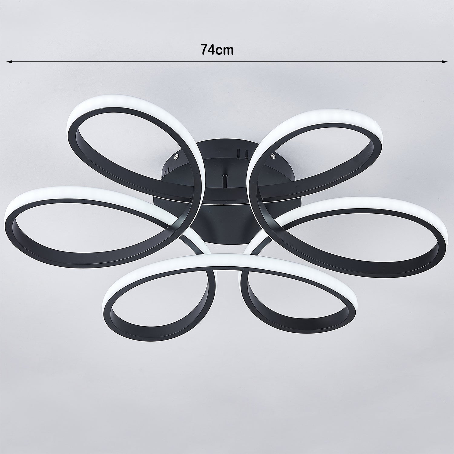 Black Frame Modern Dimmable/White LED Chandelier Ceiling Light - House Comfort