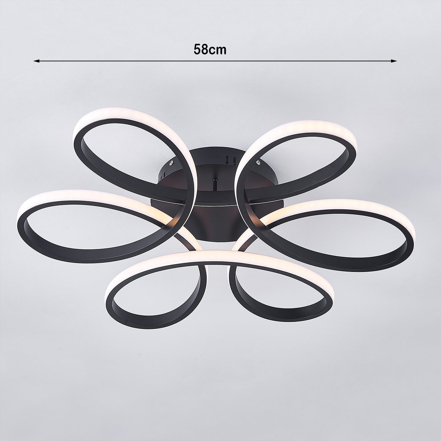 Black Frame Modern Dimmable/White LED Chandelier Ceiling Light - House Comfort