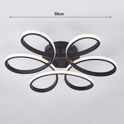 Black Frame Modern Dimmable/White LED Chandelier Ceiling Light - House Comfort