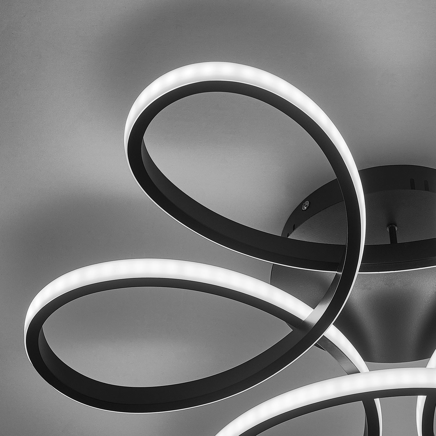 Black Frame Modern Dimmable/White LED Chandelier Ceiling Light - House Comfort