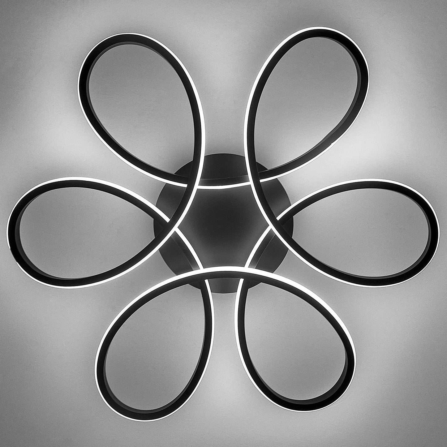 Black Frame Modern Dimmable/White LED Chandelier Ceiling Light - House Comfort