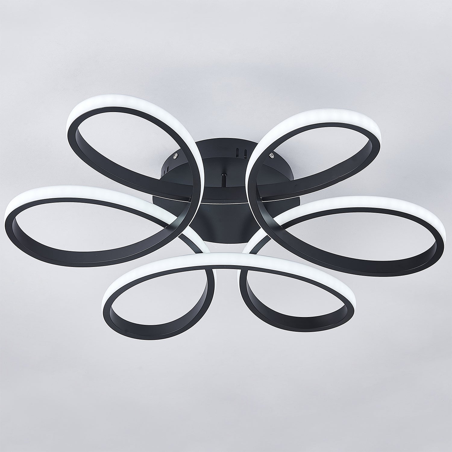 Black Frame Modern Dimmable/White LED Chandelier Ceiling Light - House Comfort