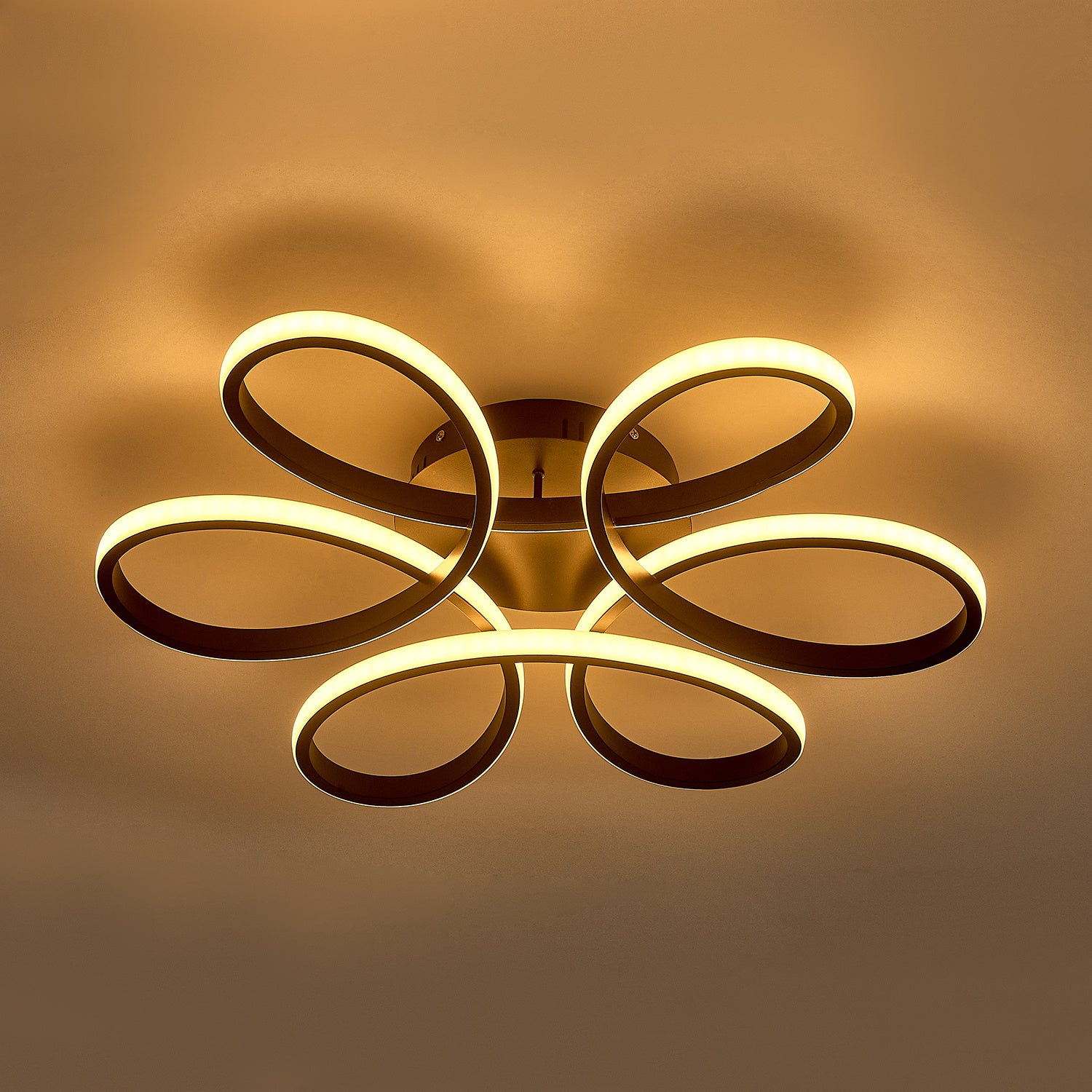 Black Frame Modern Dimmable/White LED Chandelier Ceiling Light - House Comfort