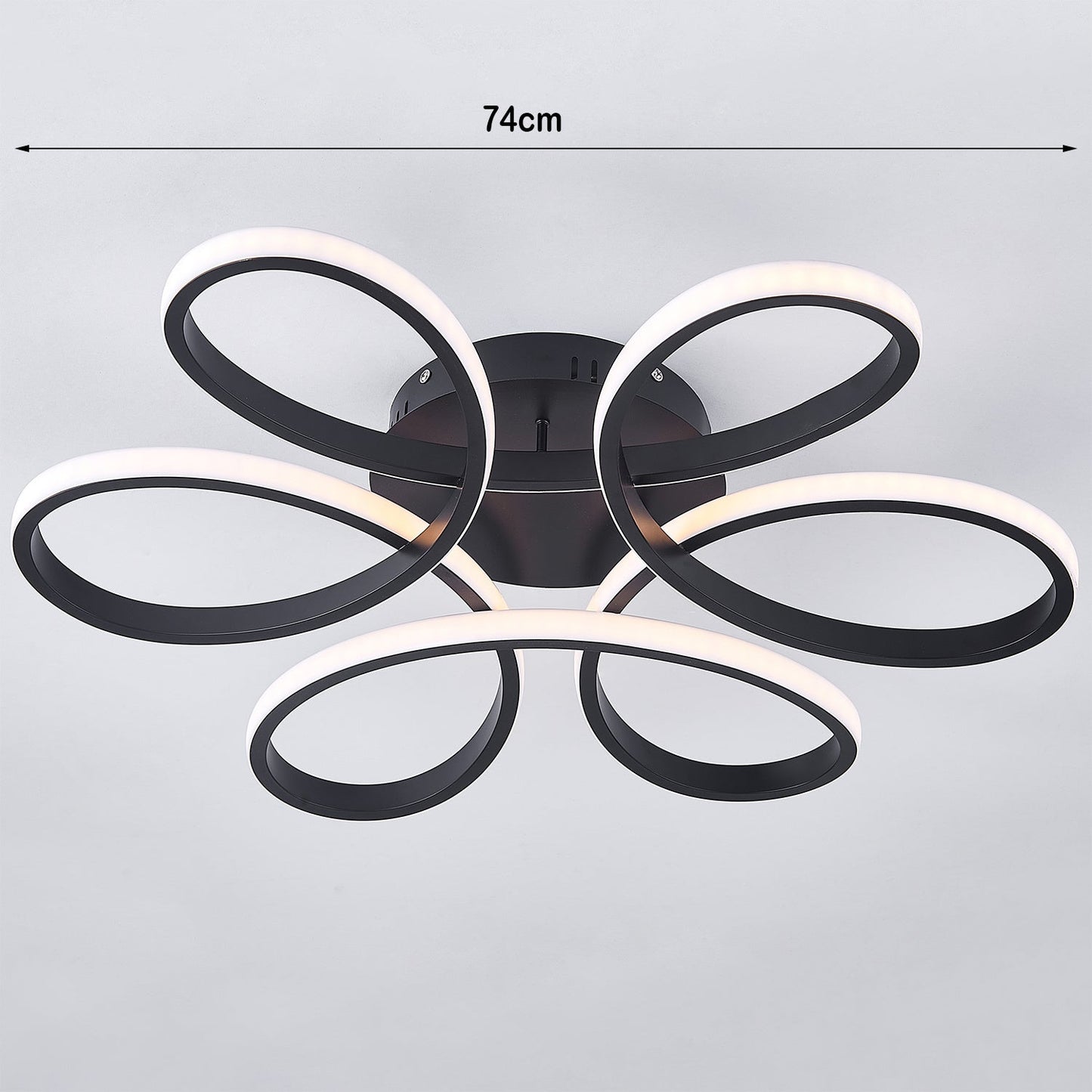 Black Frame Modern Dimmable/White LED Chandelier Ceiling Light - House Comfort