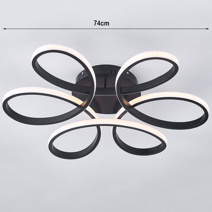 Black Frame Modern Dimmable/White LED Chandelier Ceiling Light - House Comfort