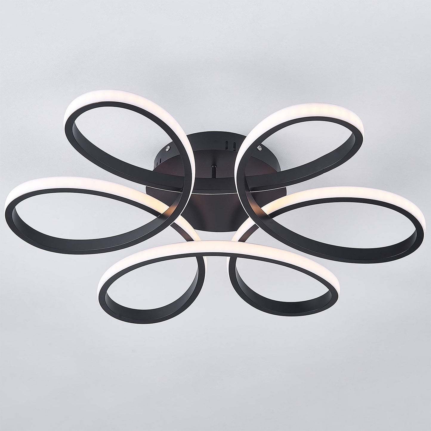 Black Frame Modern Dimmable/White LED Chandelier Ceiling Light - House Comfort