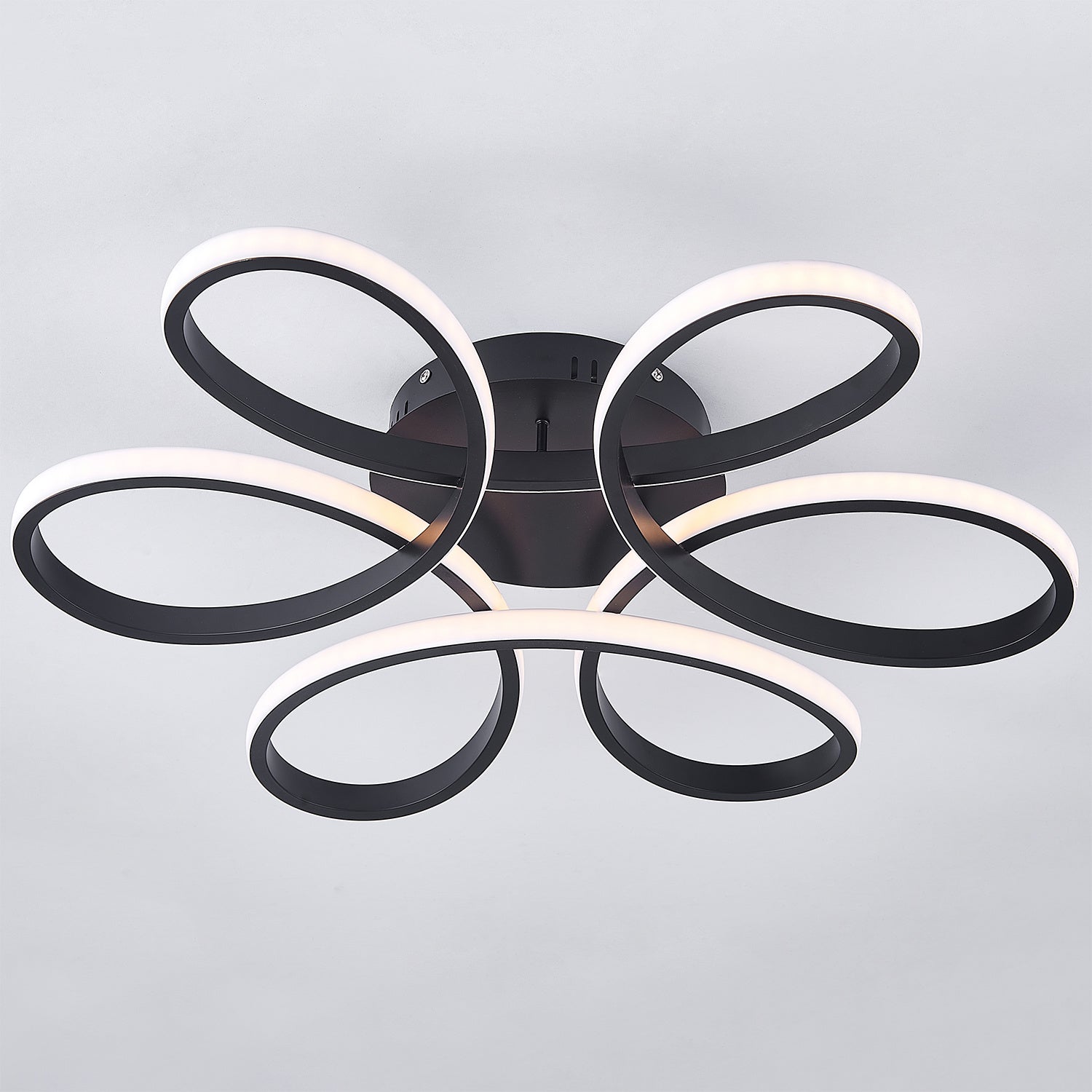 Black Frame Modern Dimmable/White LED Chandelier Ceiling Light - House Comfort