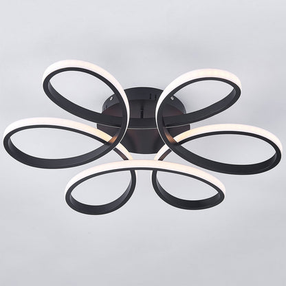 Black Frame Modern Dimmable/White LED Chandelier Ceiling Light - House Comfort