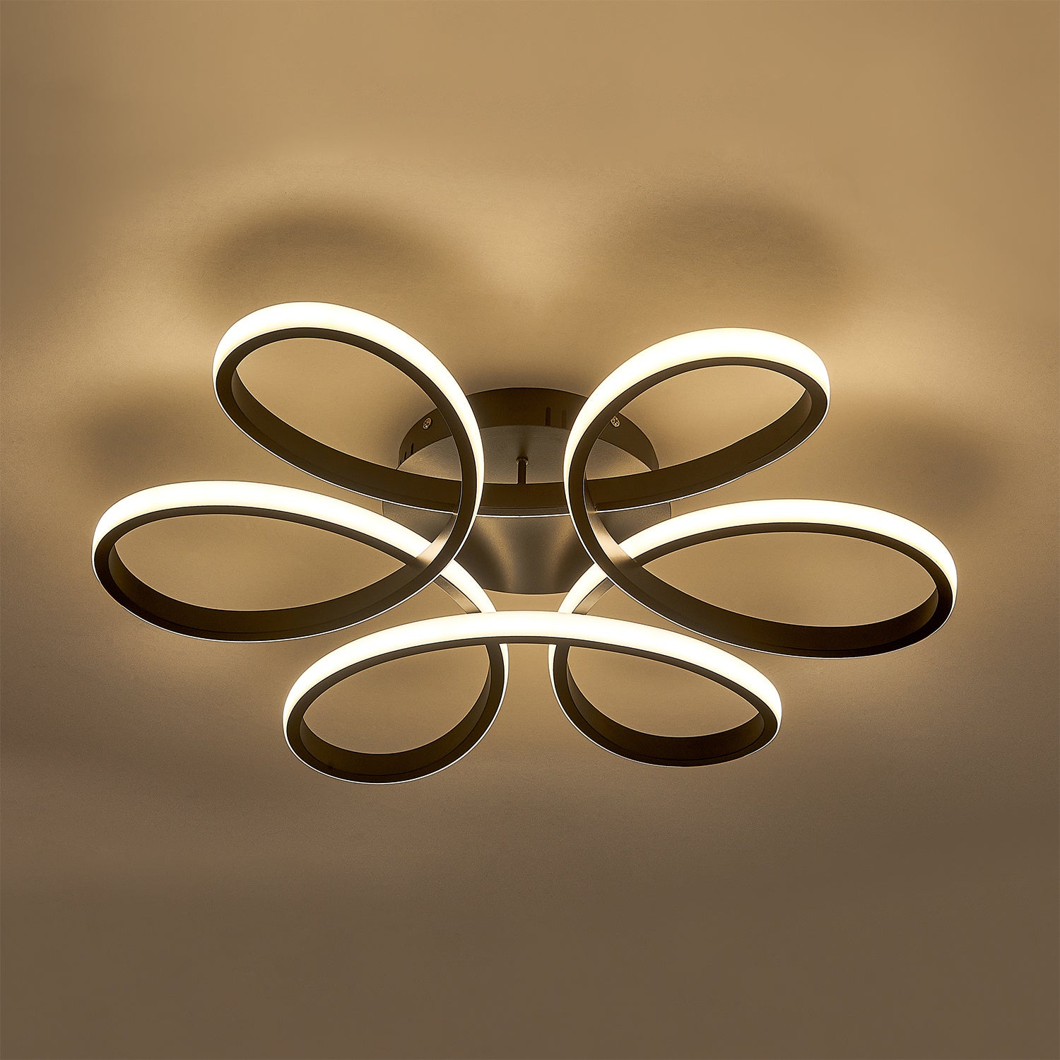 Black Frame Modern Dimmable/White LED Chandelier Ceiling Light - House Comfort