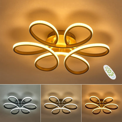 Black Frame Modern Dimmable/White LED Chandelier Ceiling Light - House Comfort