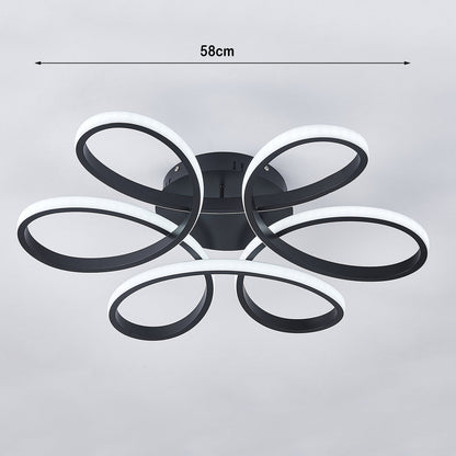 Black Frame Modern Dimmable/White LED Chandelier Ceiling Light - House Comfort