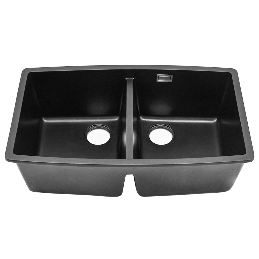 Black High - quality Equal Double Bowl Undermount Kitchen Sink - House Comfort
