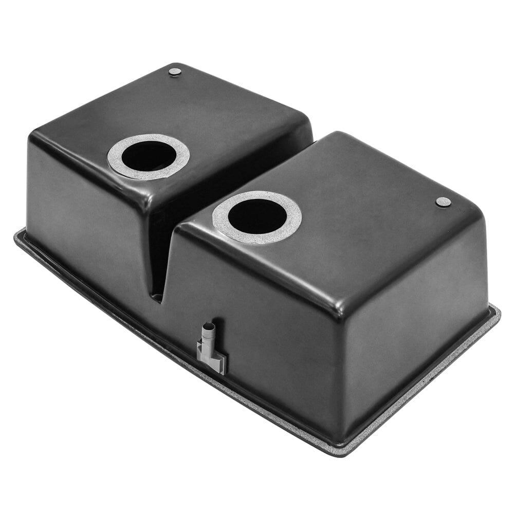 Black High - quality Equal Double Bowl Undermount Kitchen Sink - House Comfort