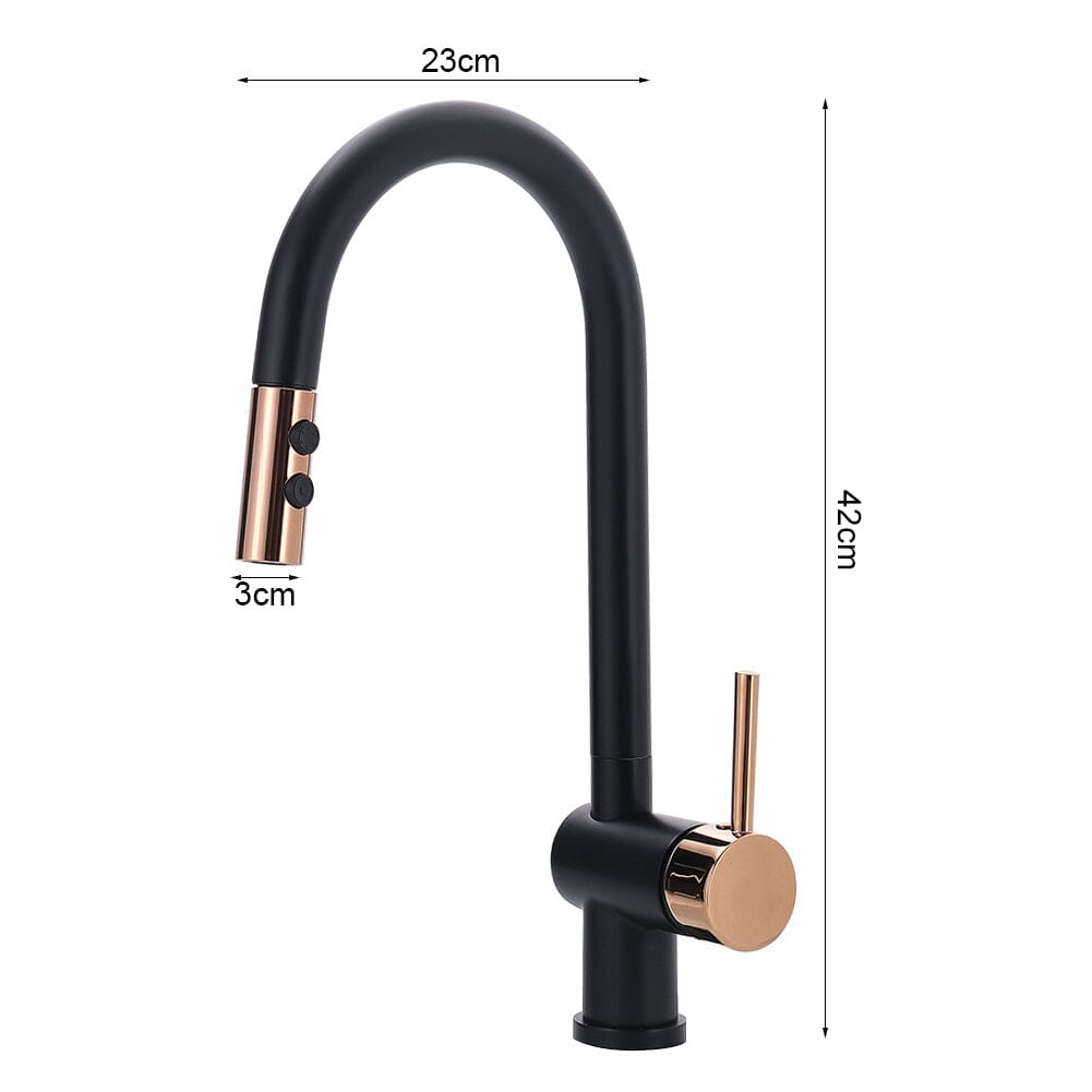 Black Pull Out Single Lever Mono Tap with 2 Jet Options - House Comfort