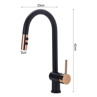 Black Pull Out Single Lever Mono Tap with 2 Jet Options - House Comfort