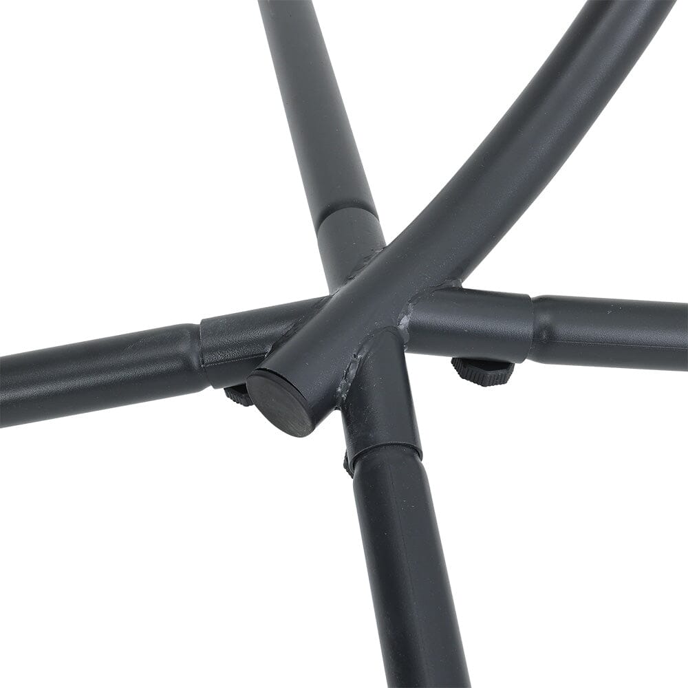 Black Rattan Patio Swing Chairs with Stand and Cushion - House Comfort