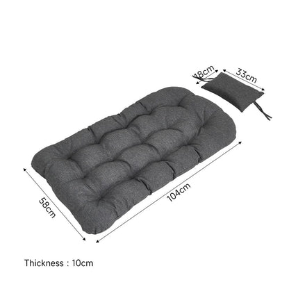 Black Rattan Patio Swing Chairs with Stand and Cushion - House Comfort