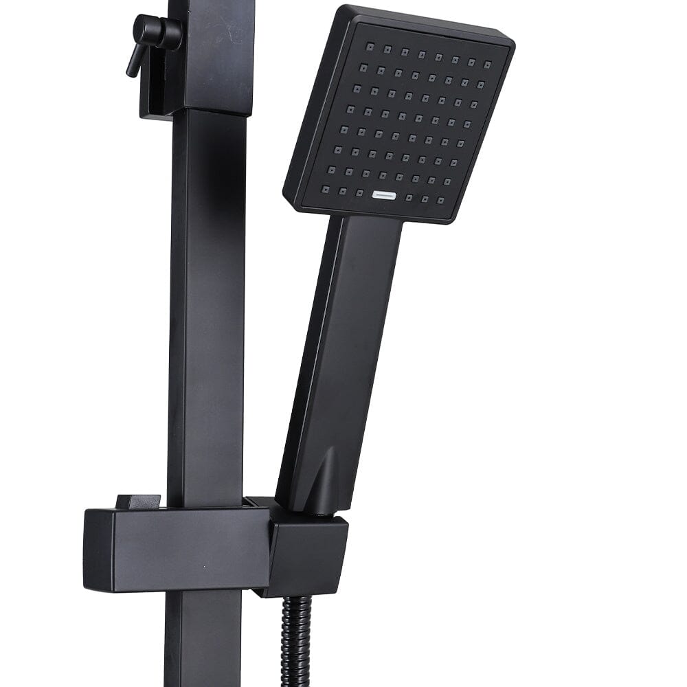 Black Stainless Steel Adjustable 200mm Rain Shower Head Set with Hand held - House Comfort