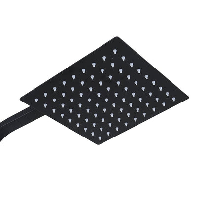 Black Stainless Steel Adjustable 200mm Rain Shower Head Set with Hand held - House Comfort