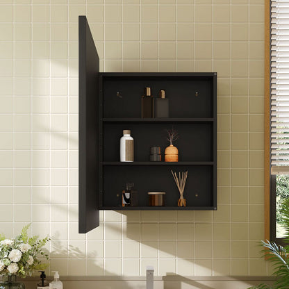 Black Wall - Mount Rectangular Bathroom Storage Mirror Cabinet, DM0923 - House Comfort