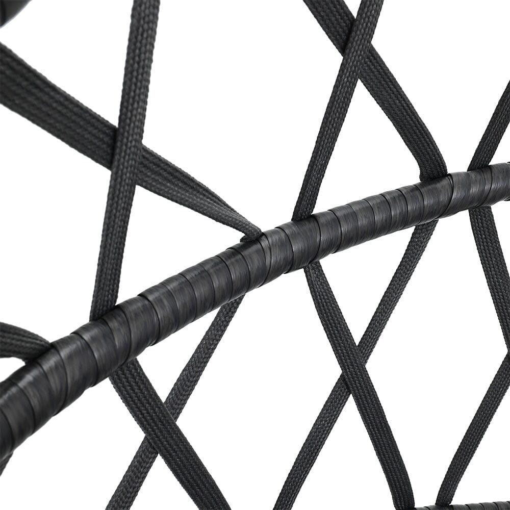 Black Wicker Rattan Swing Basket Chair with Soft Cushion - House Comfort