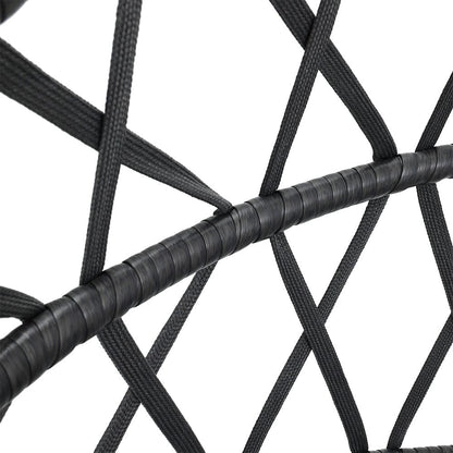 Black Wicker Rattan Swing Basket Chair with Soft Cushion - House Comfort