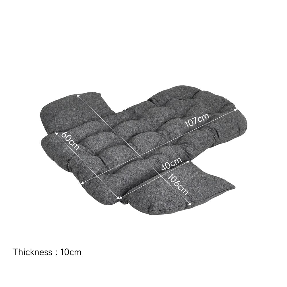 Black Wicker Rattan Swing Basket Chair with Soft Cushion - House Comfort