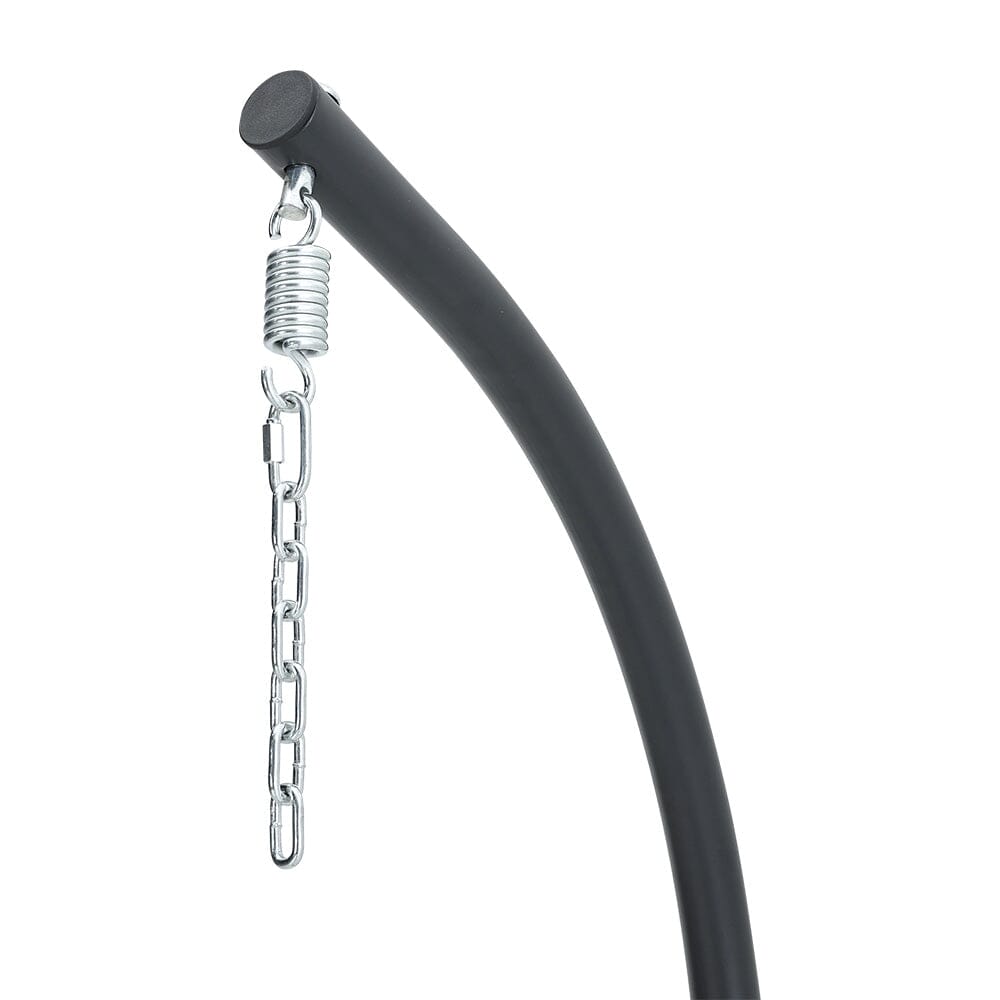 Black Wicker Rattan Swing Basket Chair with Soft Cushion - House Comfort