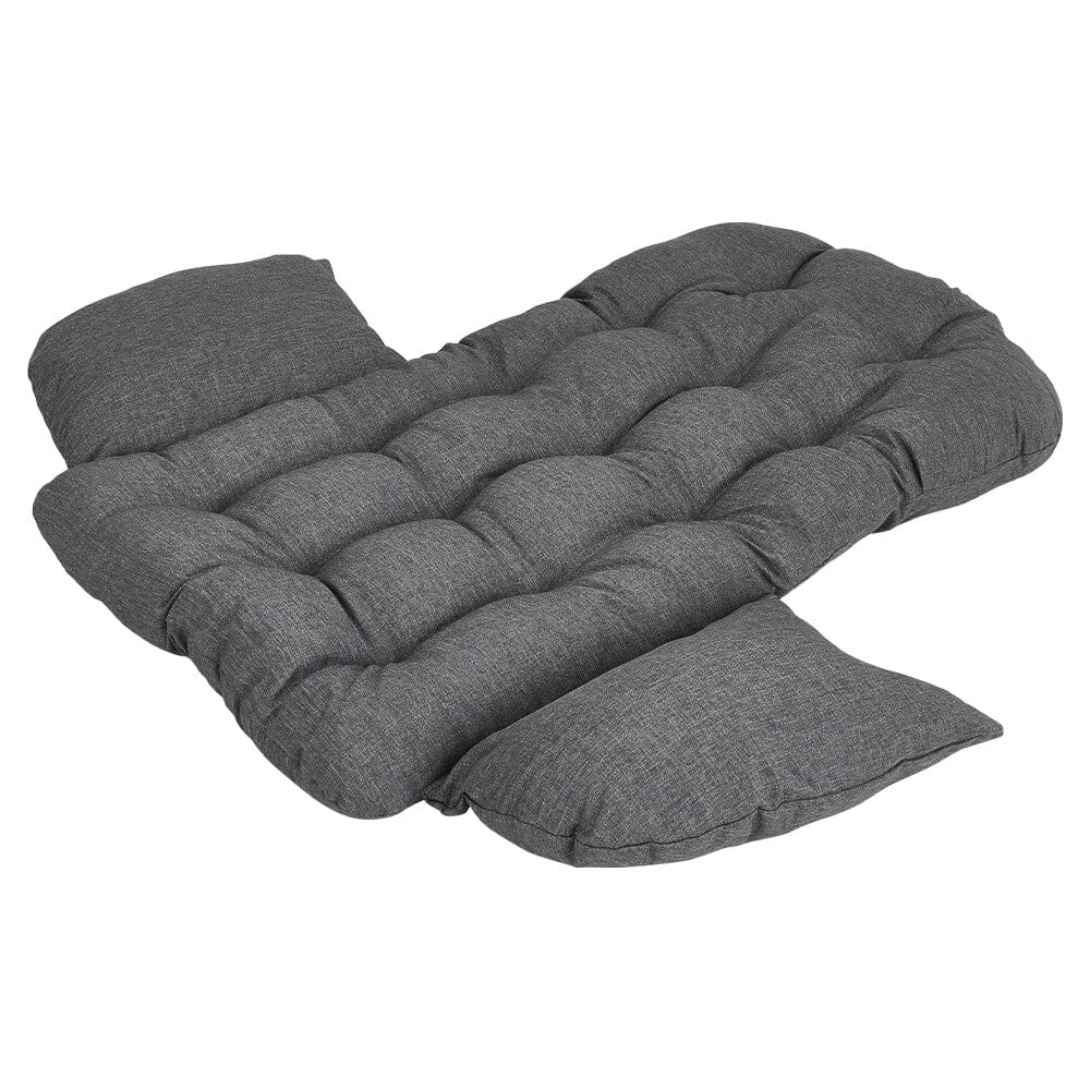 Black Wicker Rattan Swing Basket Chair with Soft Cushion - House Comfort