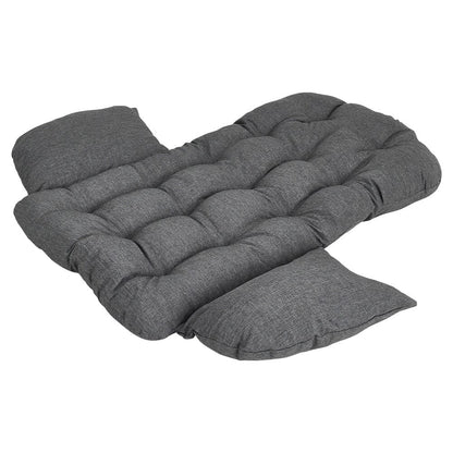 Black Wicker Rattan Swing Basket Chair with Soft Cushion - House Comfort