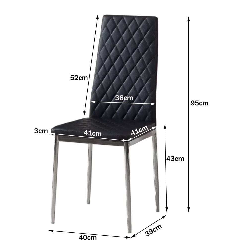 Black/Grey/Beige PVC High Back Modern Dining Chairs Set of 2 / 4 - House Comfort