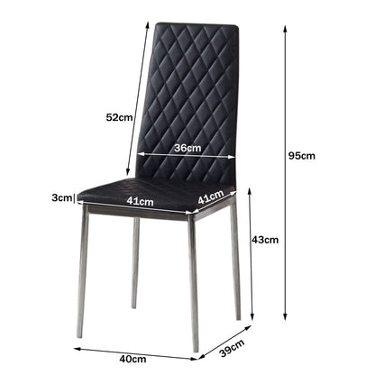 Black/Grey/Beige PVC High Back Modern Dining Chairs Set of 2 / 4 - House Comfort