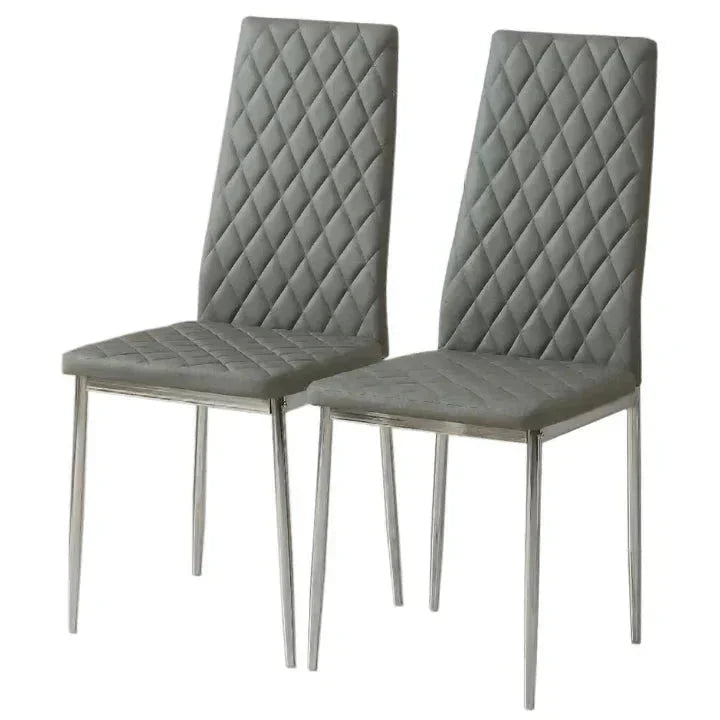 Black/Grey/Beige PVC High Back Modern Dining Chairs Set of 2 / 4 - House Comfort