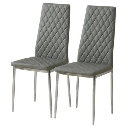 Black/Grey/Beige PVC High Back Modern Dining Chairs Set of 2 / 4 - House Comfort