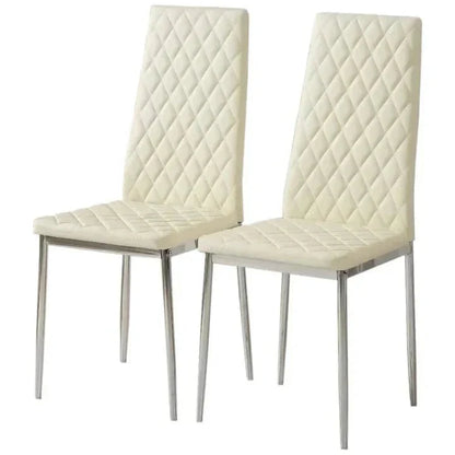 Black/Grey/Beige PVC High Back Modern Dining Chairs Set of 2 / 4 - House Comfort