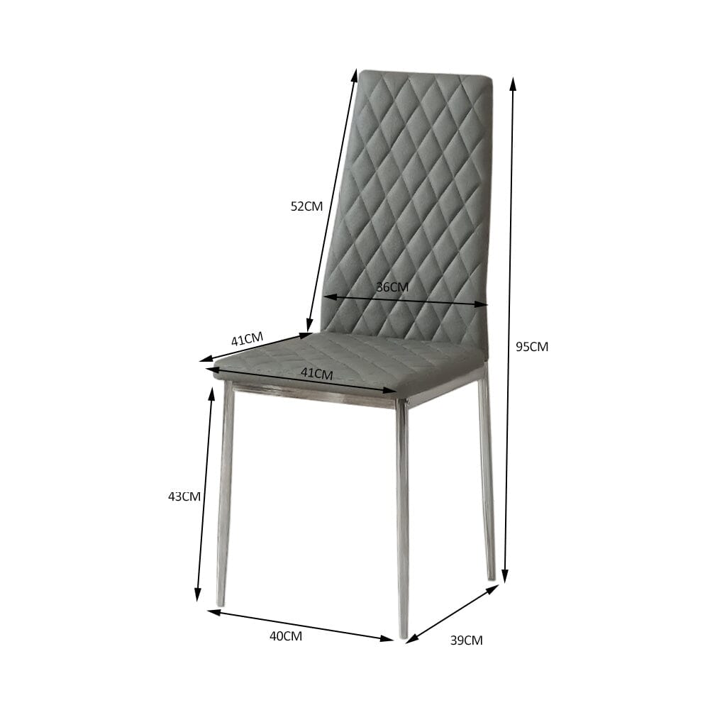 Black/Grey/Beige PVC High Back Modern Dining Chairs Set of 2 / 4 - House Comfort