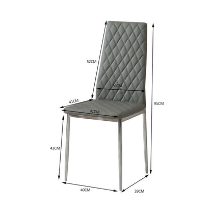 Black/Grey/Beige PVC High Back Modern Dining Chairs Set of 2 / 4 - House Comfort