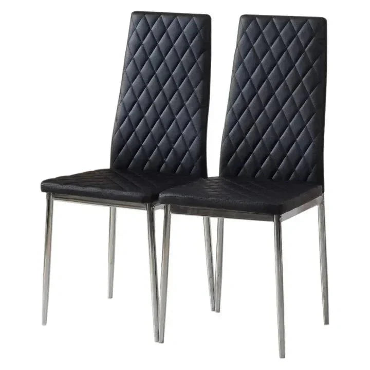 Black/Grey/Beige PVC High Back Modern Dining Chairs Set of 2 / 4 - House Comfort