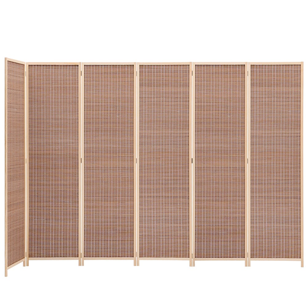 Brown Bamboo Woven 6 - Panel Folding Room Divider - House Comfort