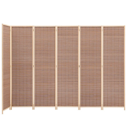 Brown Bamboo Woven 6 - Panel Folding Room Divider - House Comfort
