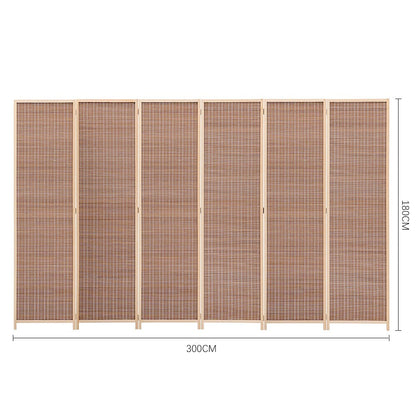 Brown Bamboo Woven 6 - Panel Folding Room Divider - House Comfort